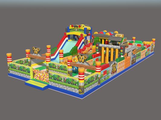 Jungle Tiger Temalı Çocuk Oyun Alanı için Şişme Eğlence Parkı