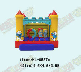 Smurfs Koltukları ve Daire Yüzüğüyle Şişme Atlama Kalesi