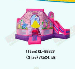 Çocuklar için şişme pembe mor Disneyland Prenses Atlama Kalesi