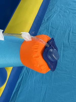 Polyester Oxford şişme mavi ve turuncu su kaydırmaçları çocuklar için eğlence parkı