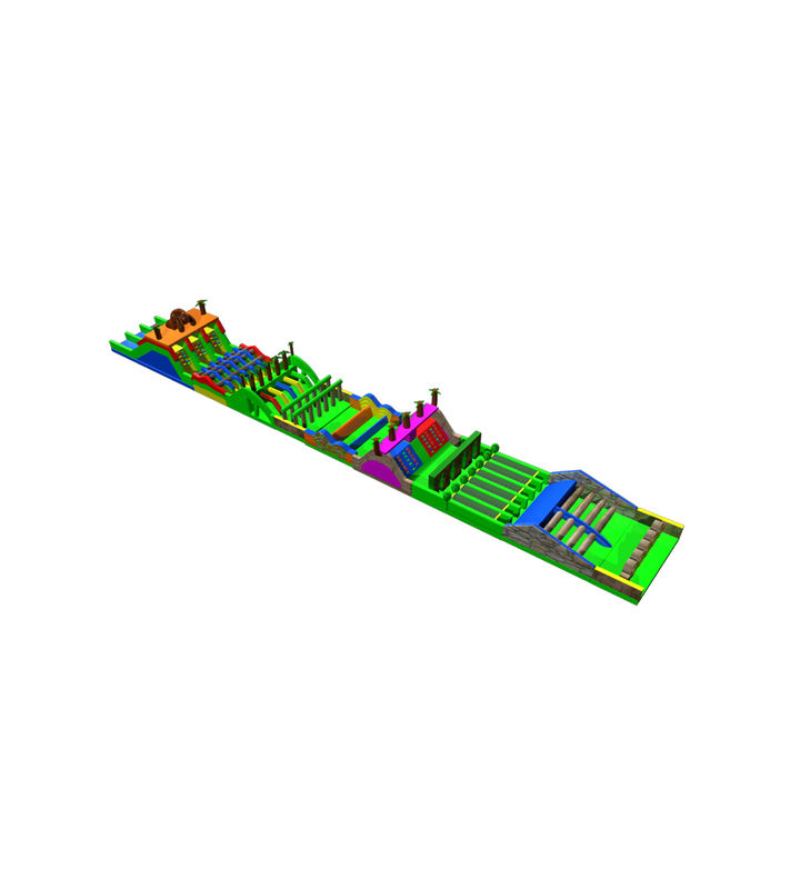 Canlı Dinamik Çeşitli Renkli Şişme Engelleme Yarışı Oyun Sahası